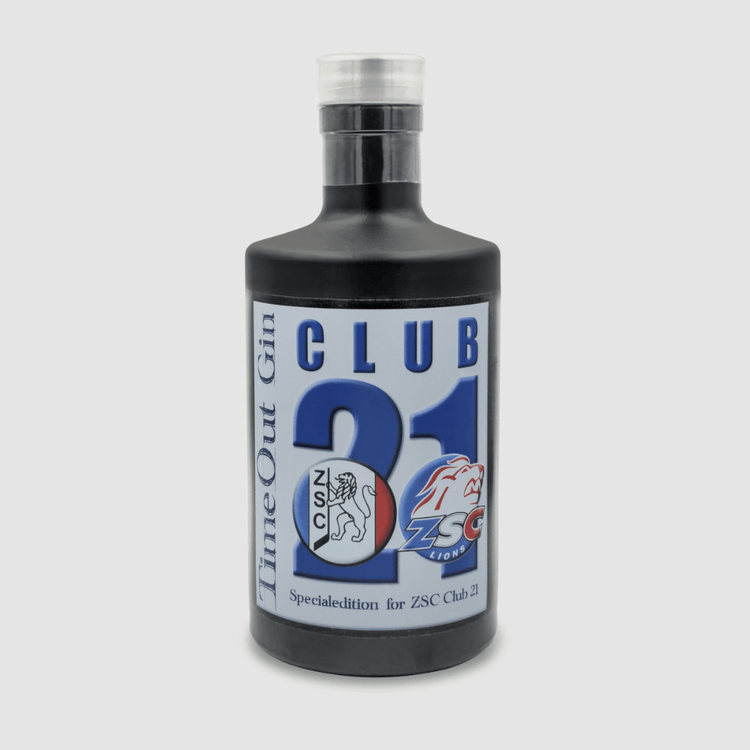 ZSC Club 21 Edition Timeout Gin bottle featuring exclusive handcrafted quality for gin enthusiasts.