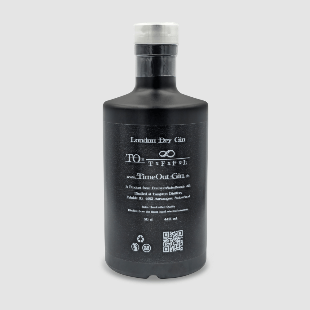 ZSC Club 21 Edition TimeOut Gin black bottle, handcrafted premium gin for cocktails and enjoyment.