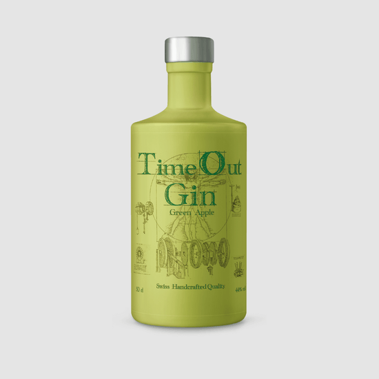 TimeOut Gin Green Apple 50cl bottle showcasing vibrant green design for a refreshing enjoyment.