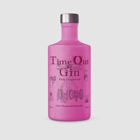TimeOut Gin Pink Grapefruit 50cl bottle showcasing intense flavors for an exceptional Genuss experience.
